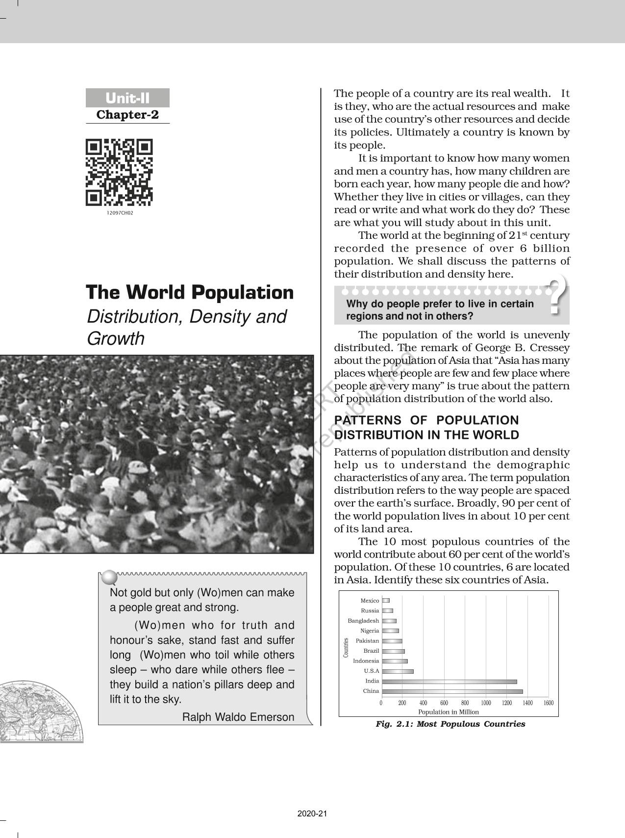 The World Population Distribution Density And Growth - NCERT Book Of ...